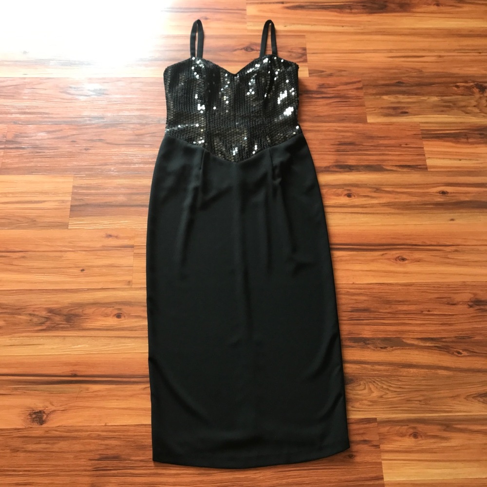 Vintage 90s rampage glam goth formal party maxi dress